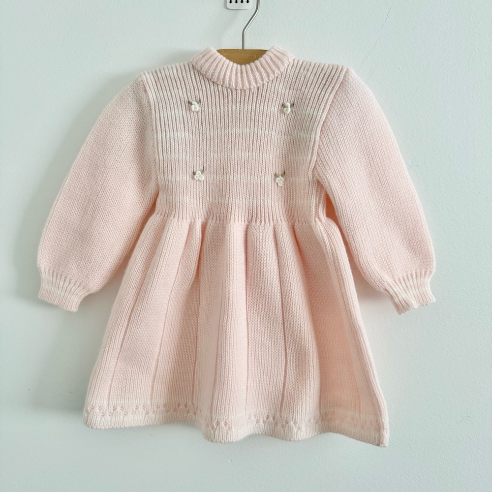 VINTAGE Soft Pink Knit Dress for Kids